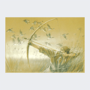 Carte postale Chasse à l'arc au gibier d'eau