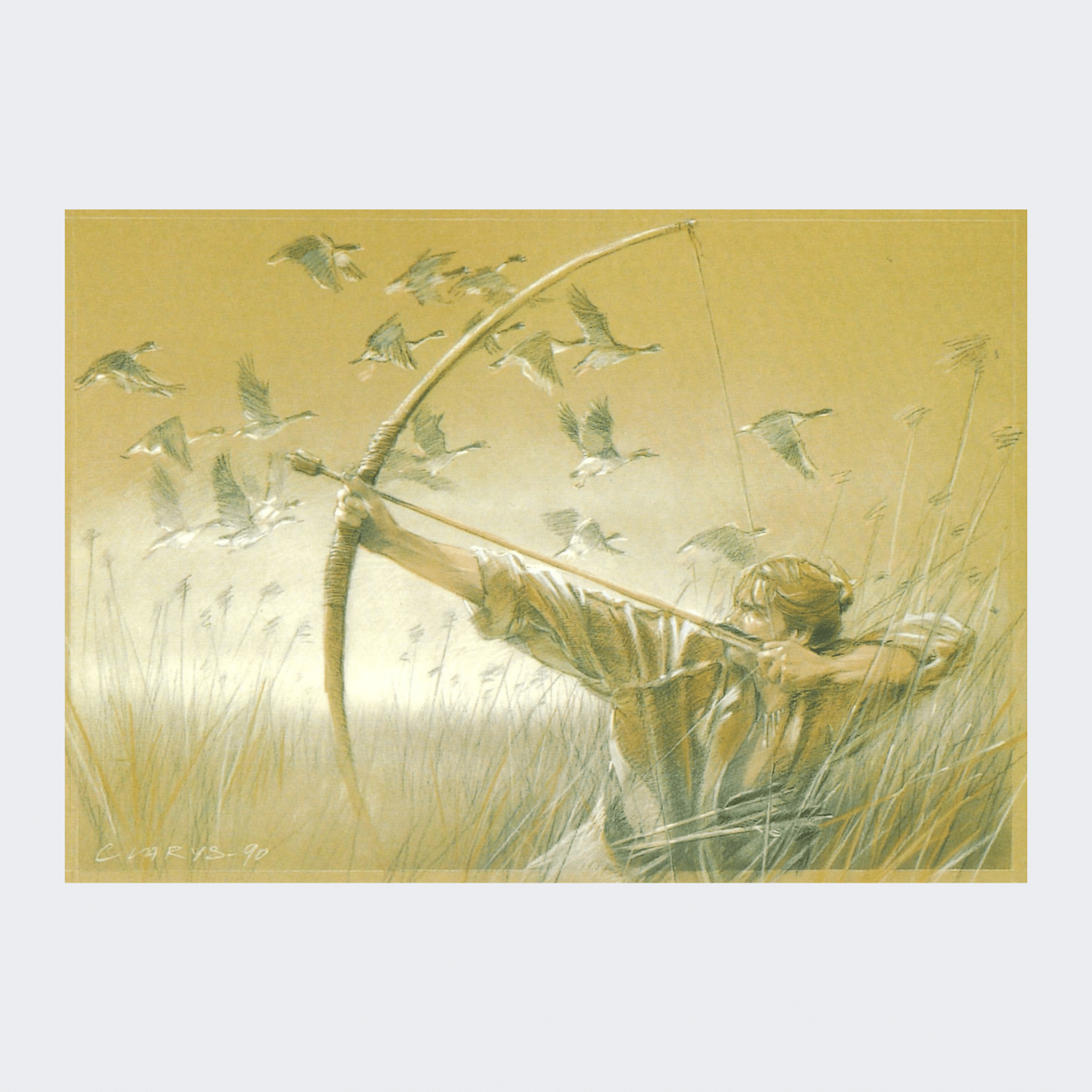 Carte postale Chasse à l'arc au gibier d'eau